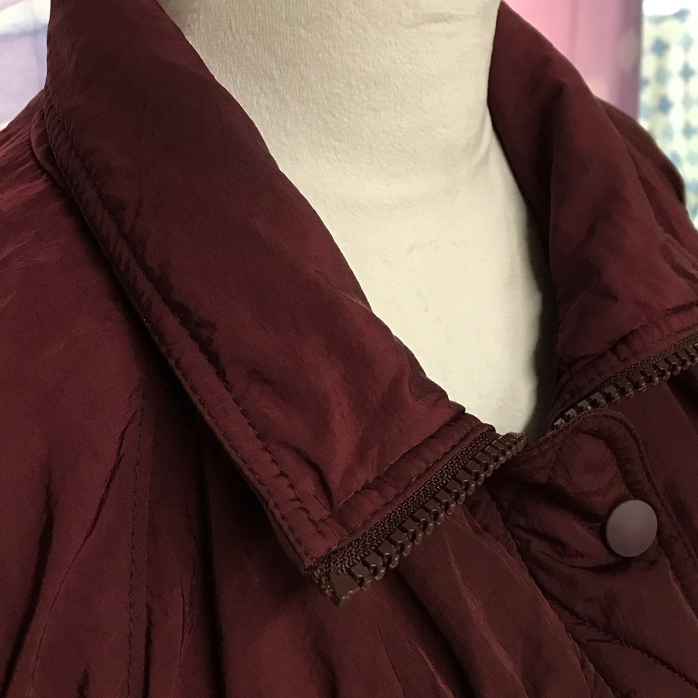 We The Free Maroon Bomber Jacket with Floral Stripes - Picture 5 of 7